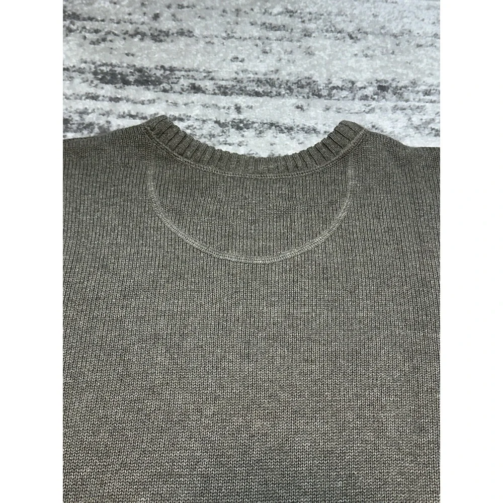 Eddie Bauer Heavy Knit‎ Cotton Sweater Navy Beige Men's Size XLT/ XL Tall - Picture 8 of 8